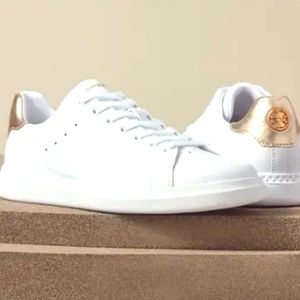 New Fashion Us 7.5 Tory Burch Howell Sneaker In White/Spark Gold